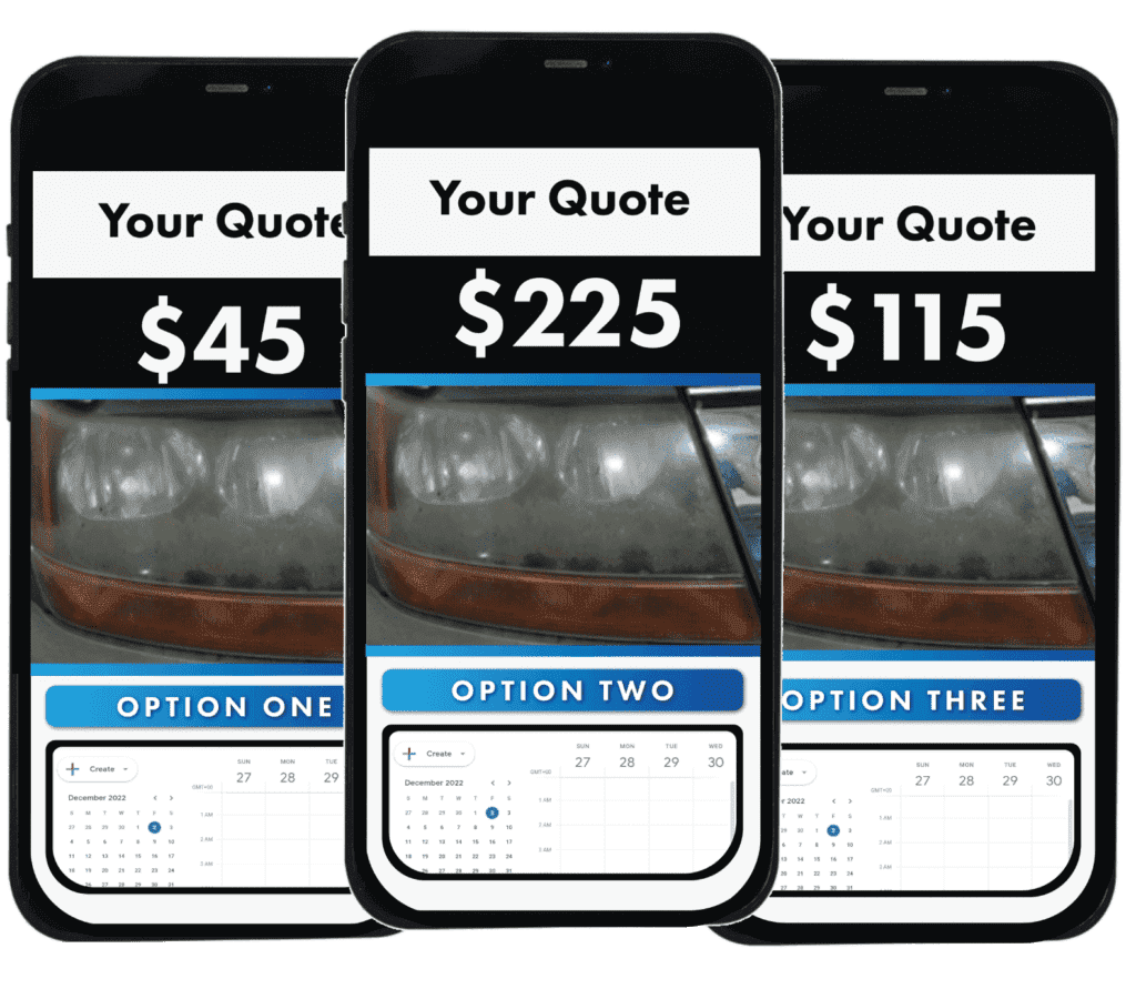 Headlight Restoration 15 A variety of prices as an example of what prices headlamp restoration area