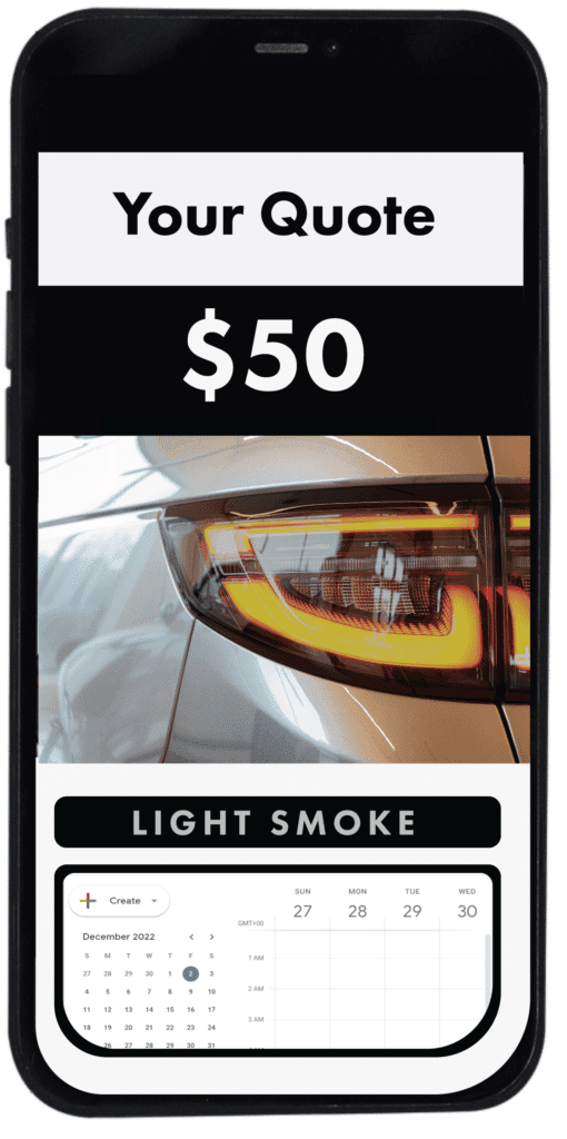 Headlight & Taillight Tinting 14 A price on a phone for light smoke headlight tinting by TintBusiness in USA
