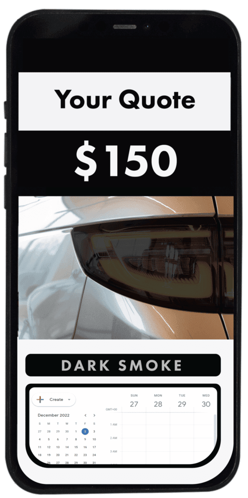 Headlight & Taillight Tinting 13 A price on a phone for dark smoke headlight tinting by TintBusiness in USA